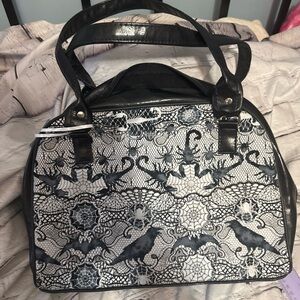 Top Notch By Design Handmade Raven Lace Satchel Style Bag Halloween Overnight